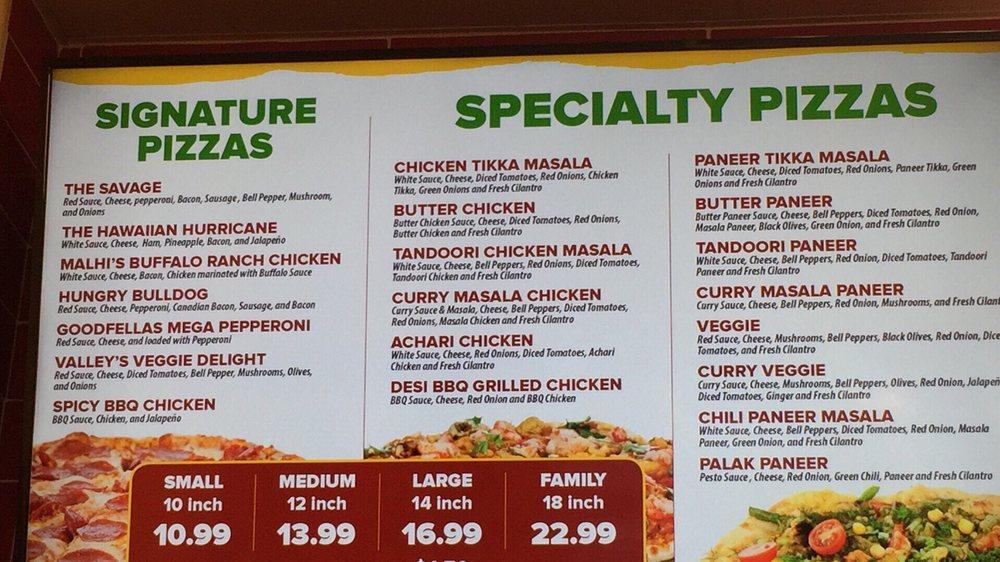 Menu at The Curry Pizza Company pizzeria, Fresno, W Shaw Ave 103