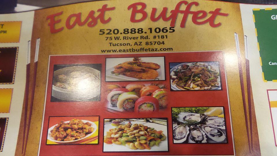 Menu at East Buffet restaurant, Tucson