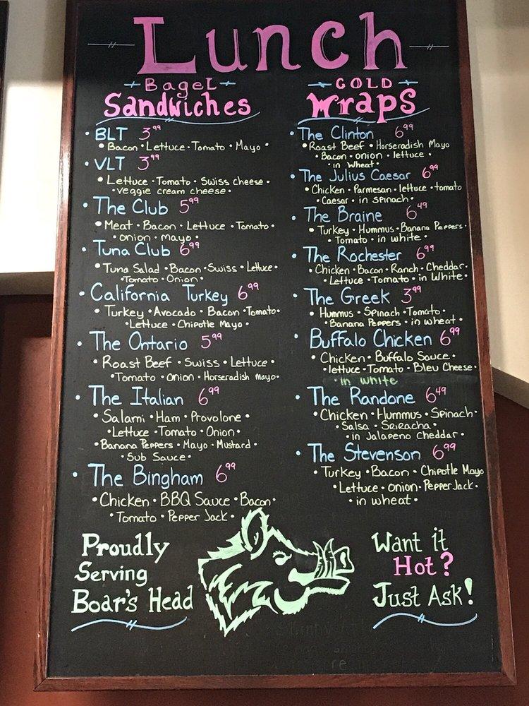 Menu at New York Bagel cafe, Cortland