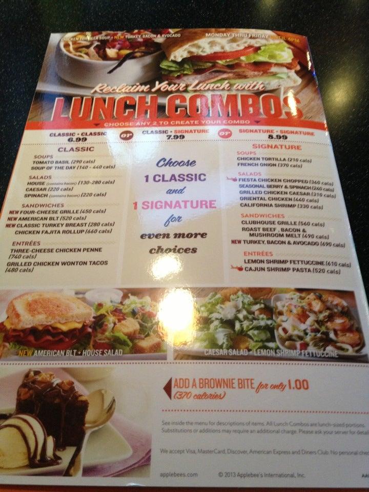 Menu At Applebees Grill Bar Augusta