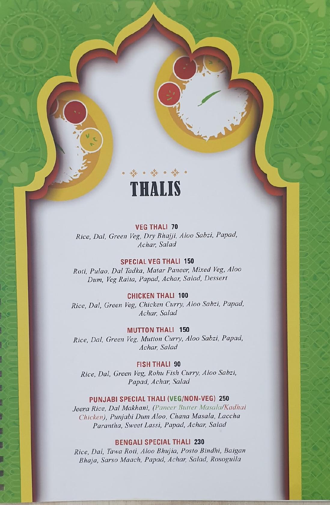 Menu at THE RICE HOTEL, Dimapur