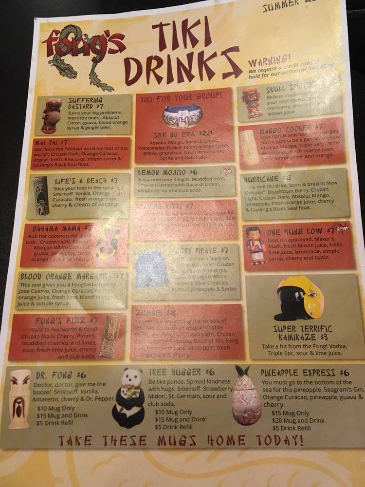 Menu at Fong's Pizza pub & bar, Des Moines, 223 4th St