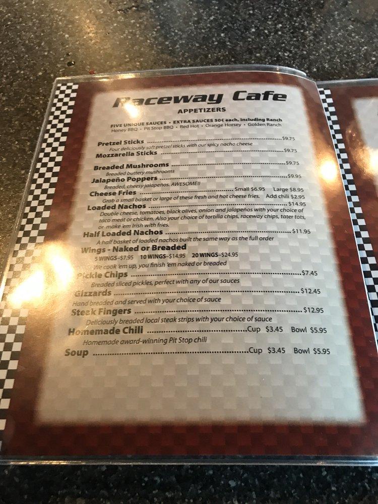 Menu at Pit Stop, Raceway Cafe & Black Eagle Brewery, Black Eagle