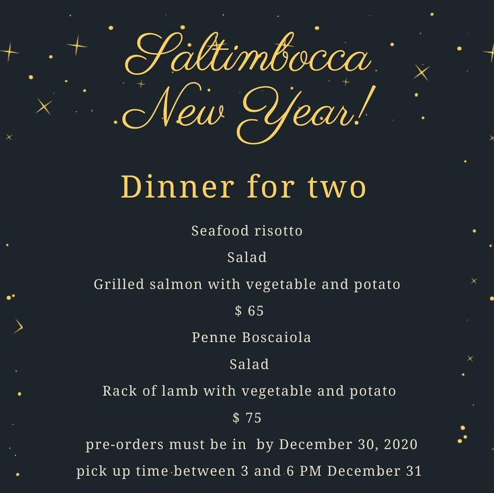 Menu at Saltimbocca Ristorante restaurant, Tecumseh