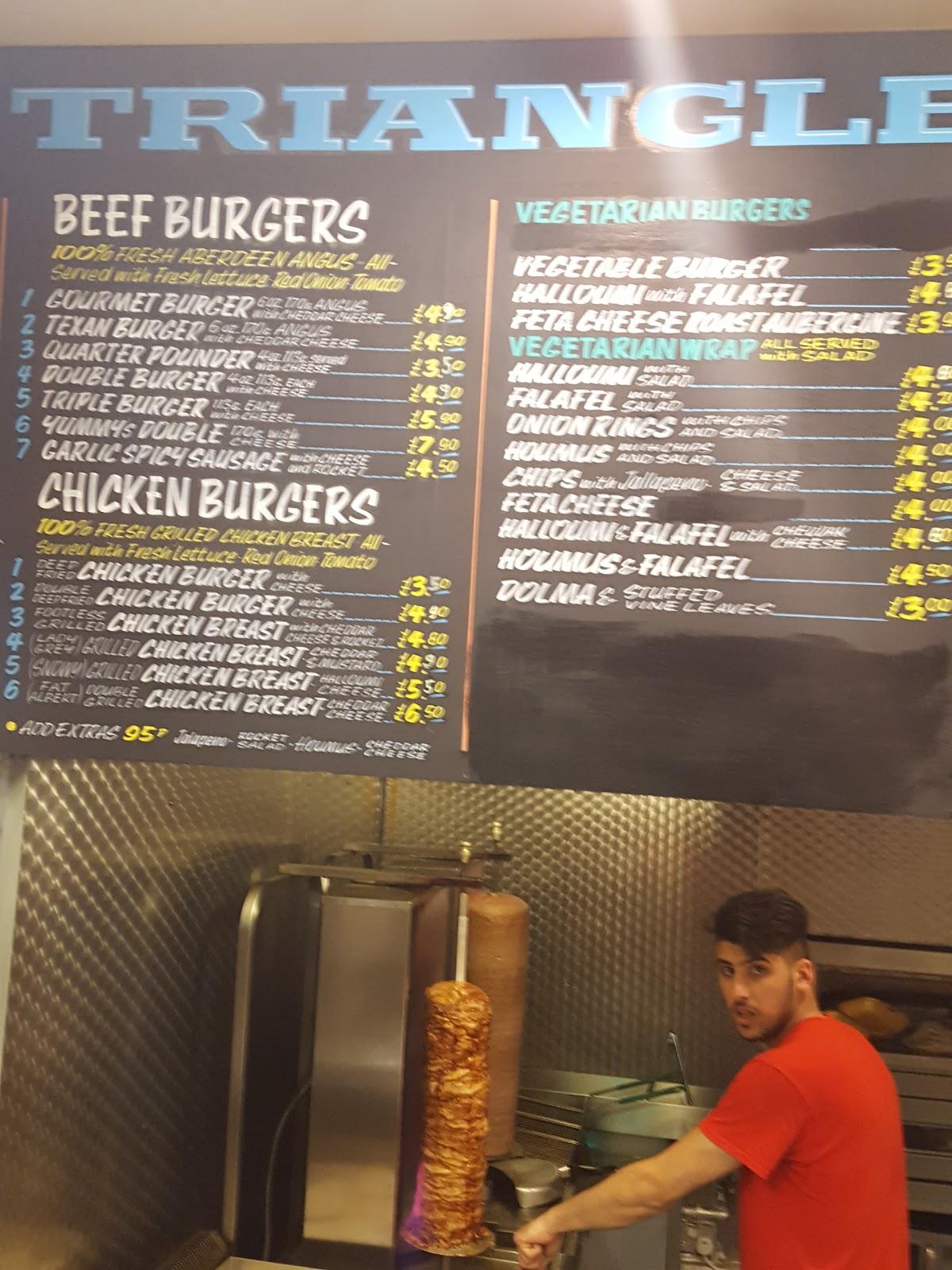 Menu at Triangle Grill fast food, Bristol