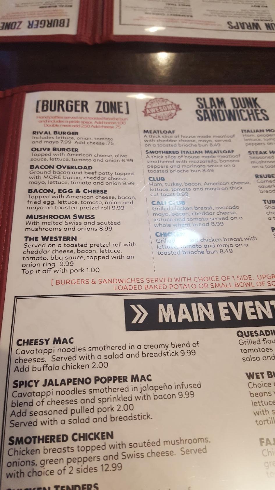 Menu at Rivals Taphouse & Grille pub & bar, Corunna
