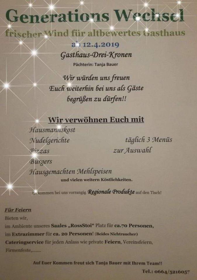 Speisekarte von Gasthaus zu den 3 Kronen restaurant, Vitis