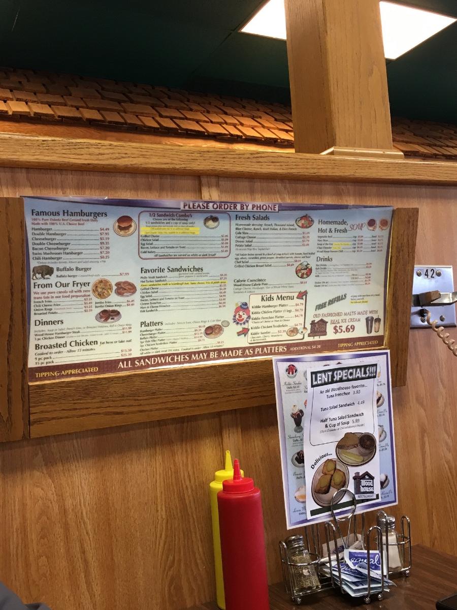 Menu at The Wood House Restaurant, Bismarck, N 13th St