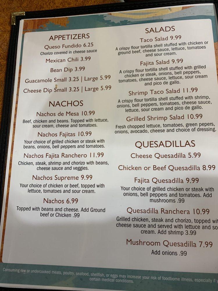 Menu at Playa Vallarta Mexican Grill restaurant, Jefferson, 216 Golf Dr