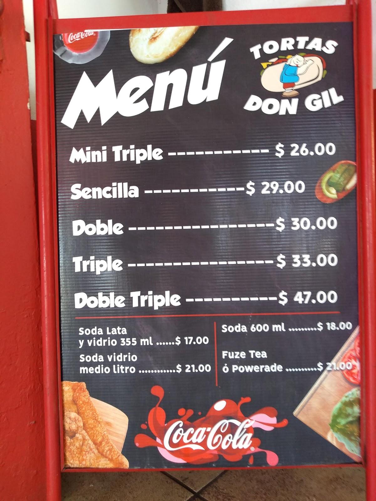 Carta Del Restaurante Tortas Don Gil Mexicali Av Santos Degollado 925 6089