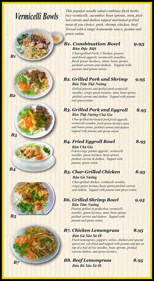 Menu at Little Saigon Café restaurant, Fort Collins