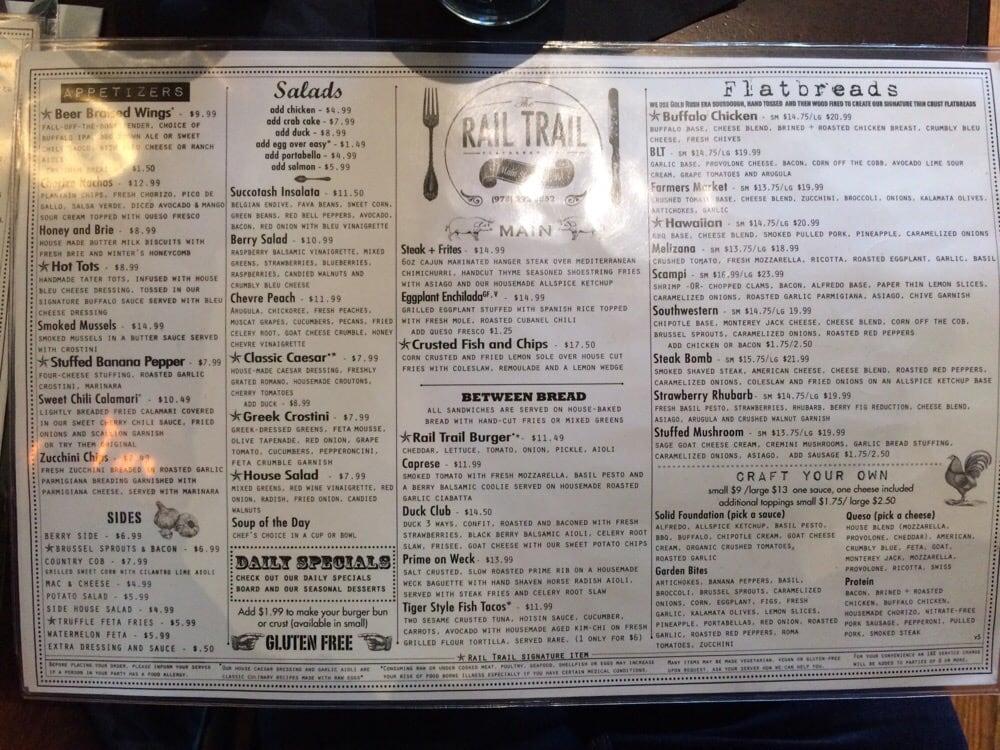 Menu at Rail Trail Flatbread Co. pub & bar, Hudson
