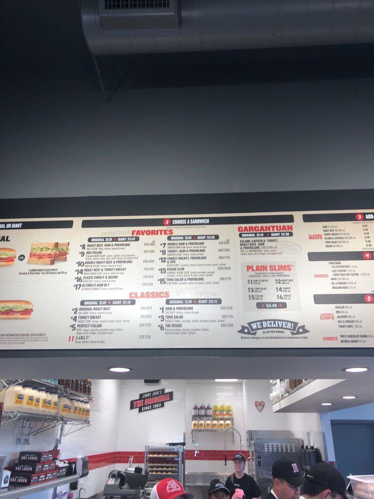 Menu at Jimmy John's fast food, Henderson, 106 N Stephanie St Suite 130