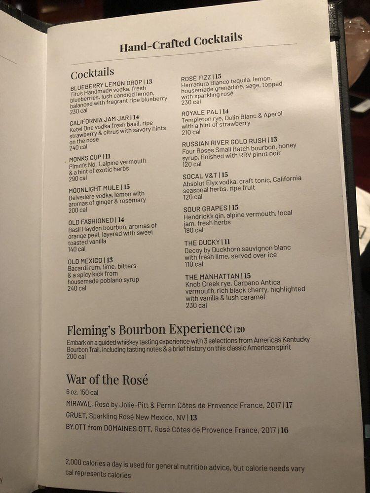 Menu at Fleming’s Prime Steakhouse & Wine Bar, Knoxville, Parkside Dr 14