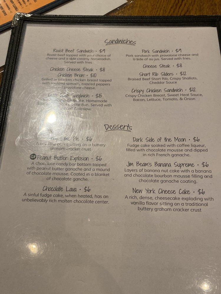 Carta de The Fainting Goat Bar and Restaurant, Glenolden