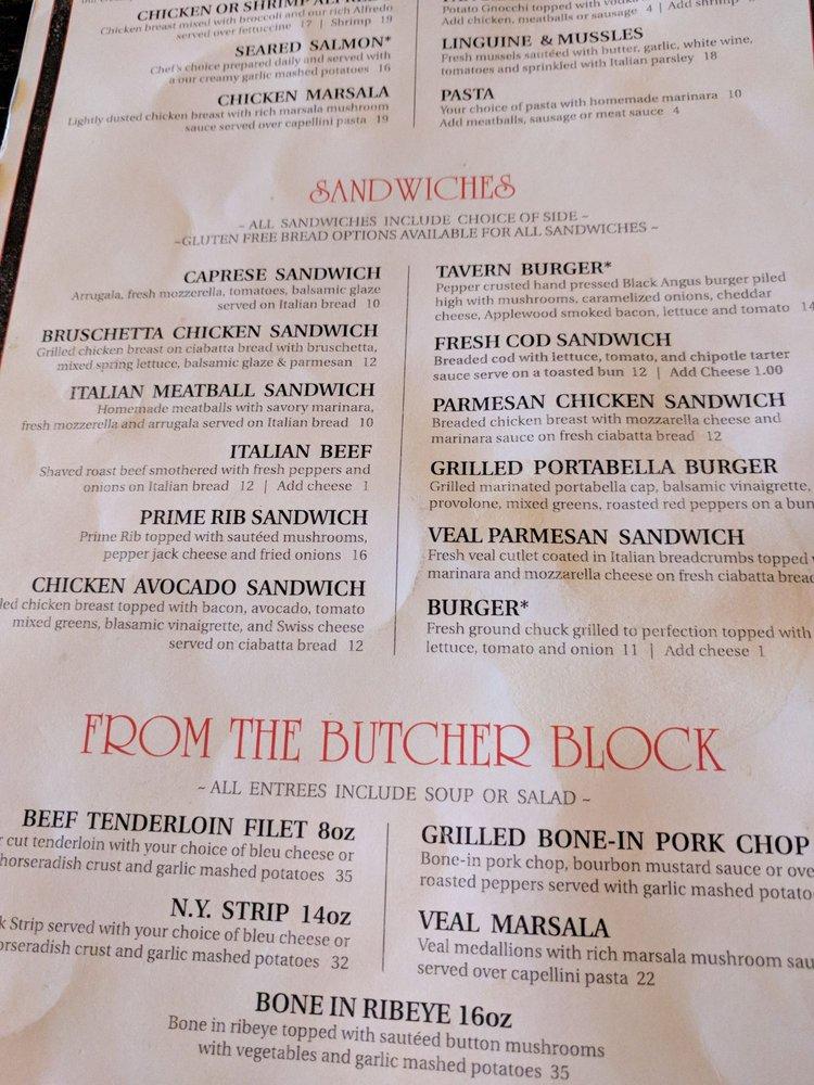 Menu at Tuscan Tavern & Grill steakhouse, Lake Geneva