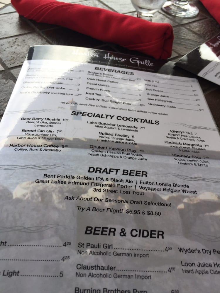 Menu at Harbor House Grille pub & bar, Grand Marais