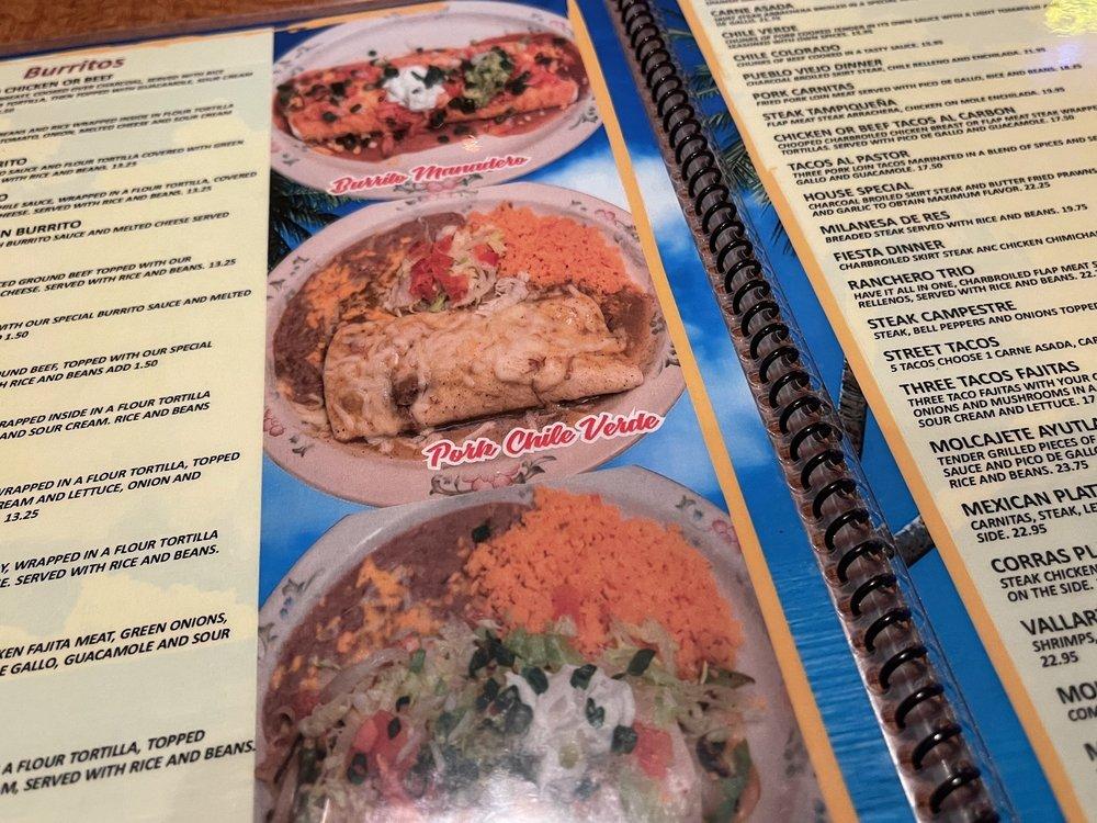 Menu at Pueblo Viejo Mexican Restaurant Stetson Hills, Colorado Springs
