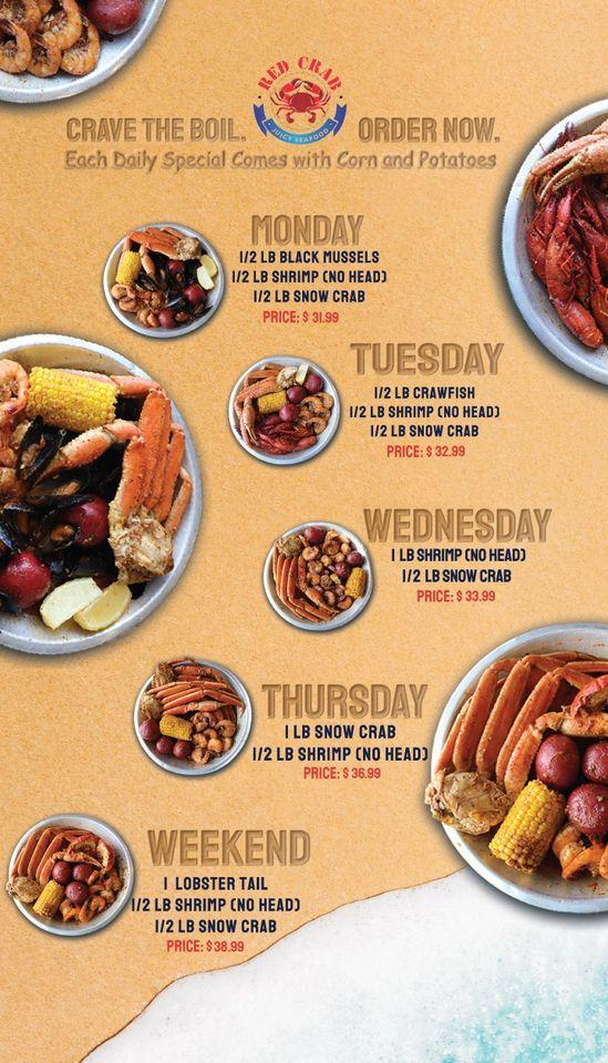 Carta del restaurante Red CrabJuicy Seafood, Garland