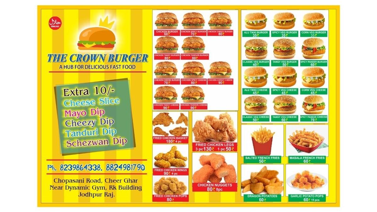 Menu At The Crown Burger Jodhpur   R150 The Crown Burger Menu 