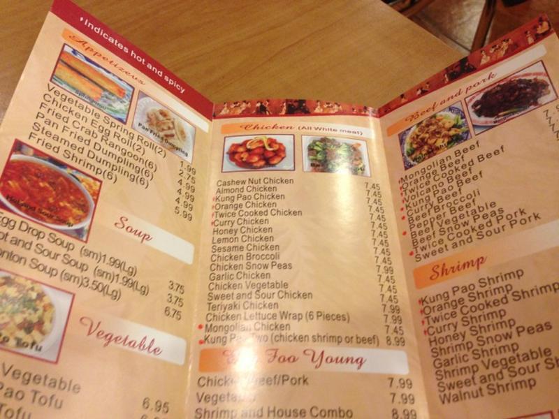 Menu at Yan's Chinese Food restaurant, Phoenix, W Thomas Rd