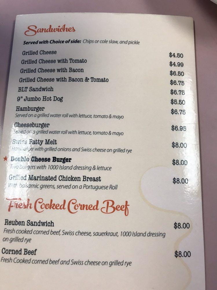 Menu at Evan's Egg House restaurant, Ludlow