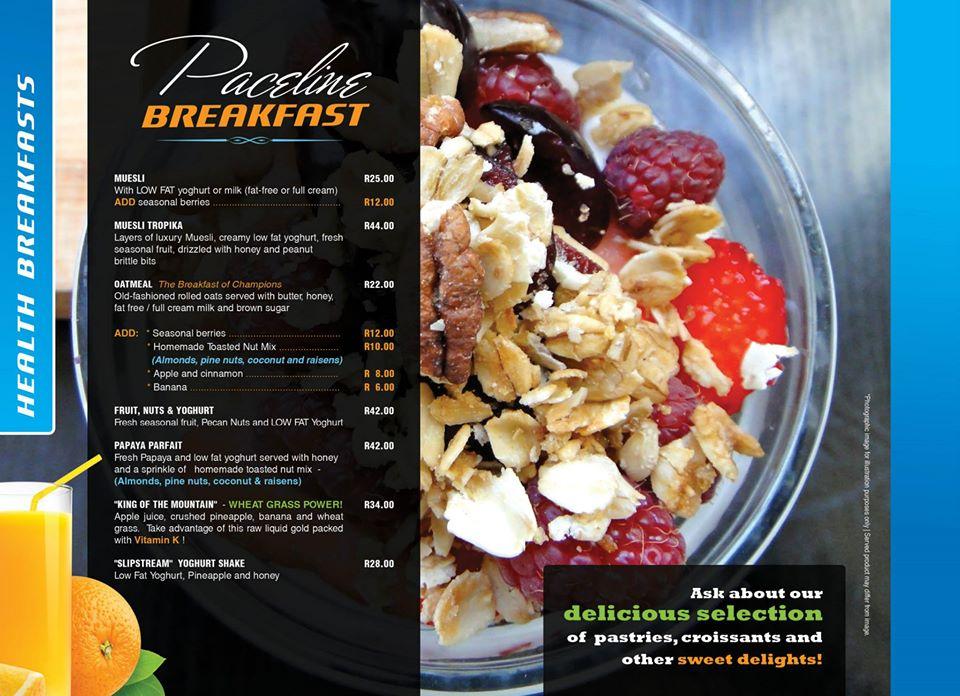 Menu at Pedals Cafe, Randburg, 30 Sparrow Dr