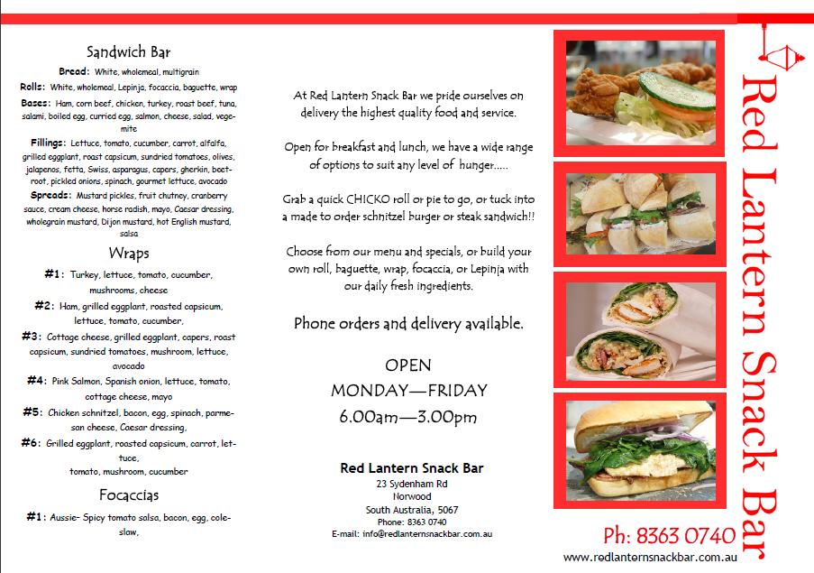 Menu at Louie's Deli restaurant, Norwood