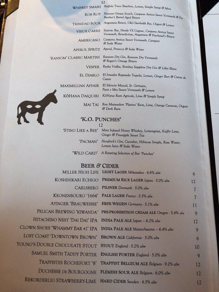 Menu at Stage Restaurant, Honolulu, Kapiolani Blvd