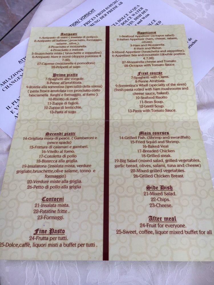 Menu da Ristorante La Sirena, Lago Patria, Via Madonna del Pantano 55