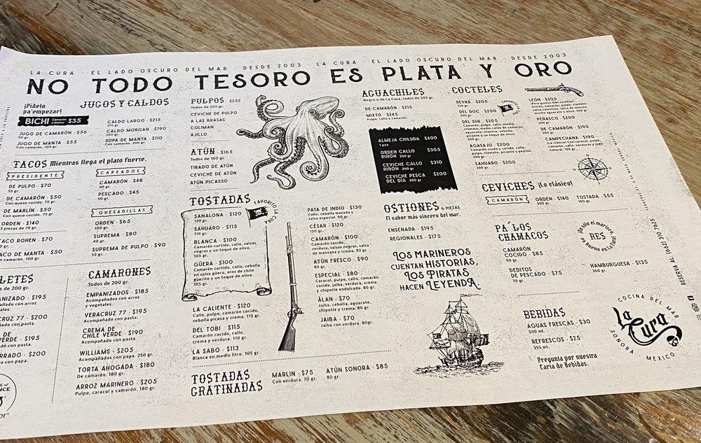 Menu at La Cura restaurant, Hermosillo, Av. Doctor Paliza 51 Col. El  Centenario