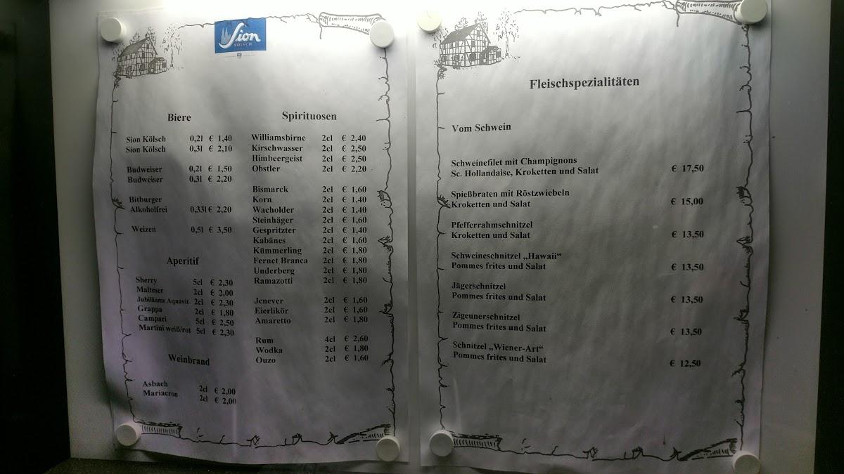Speisekarte von Zur Lindenwirtin pub & Bar, Odenthal