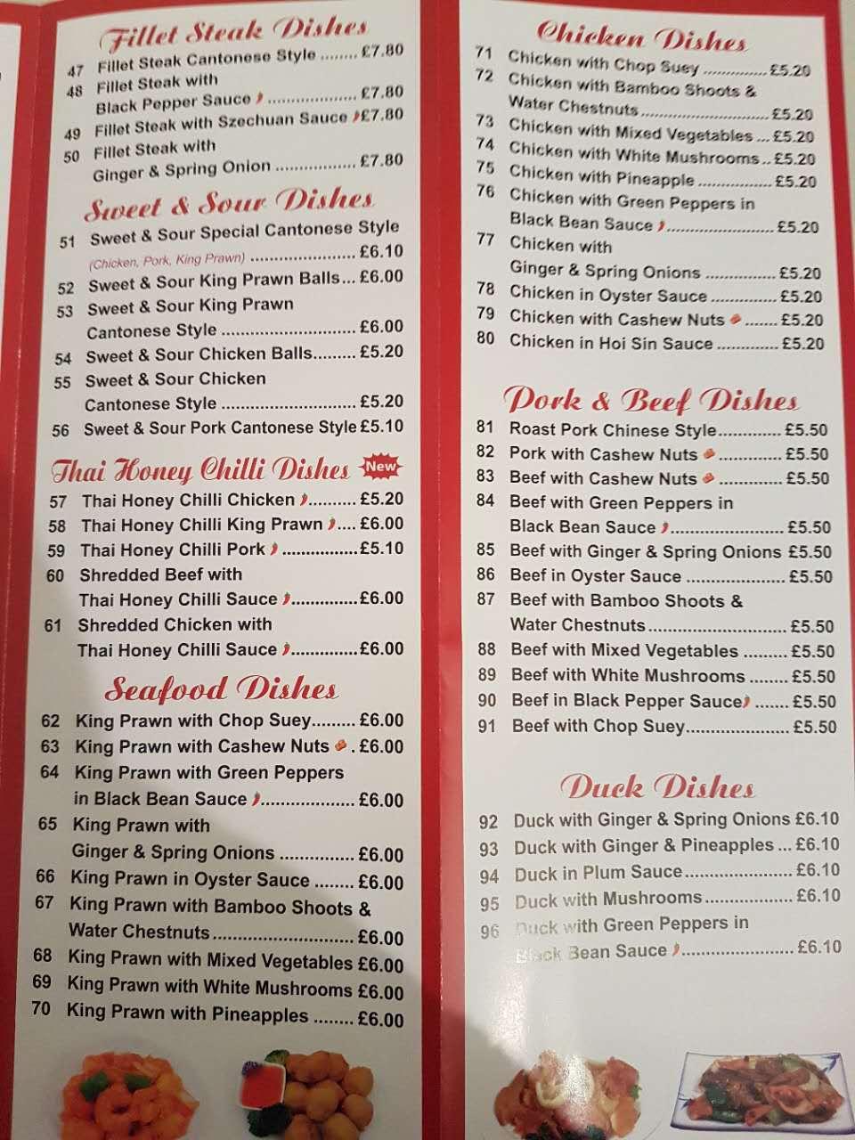 Peking deals chef menu