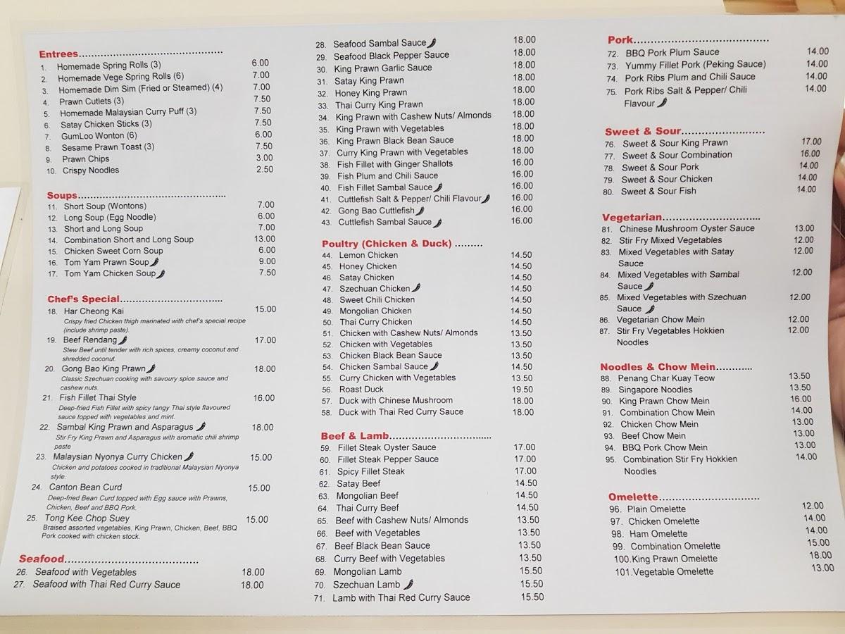 Menu At Tong Kee Chinese Takeaway Fast Food Kirwan