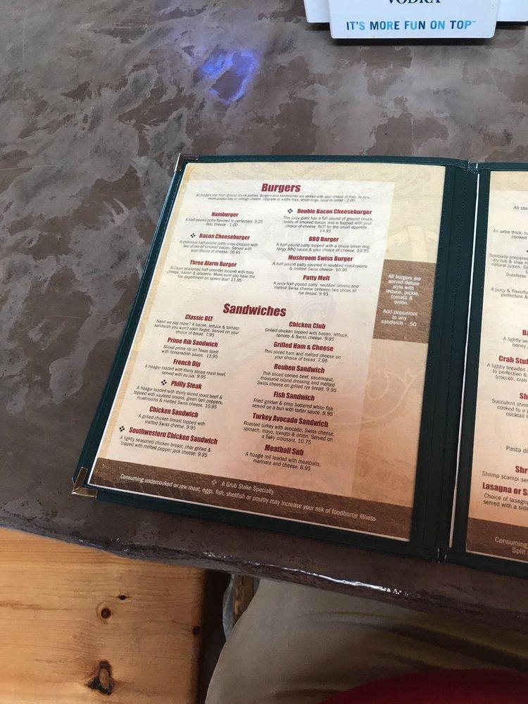 Grubstake Menu