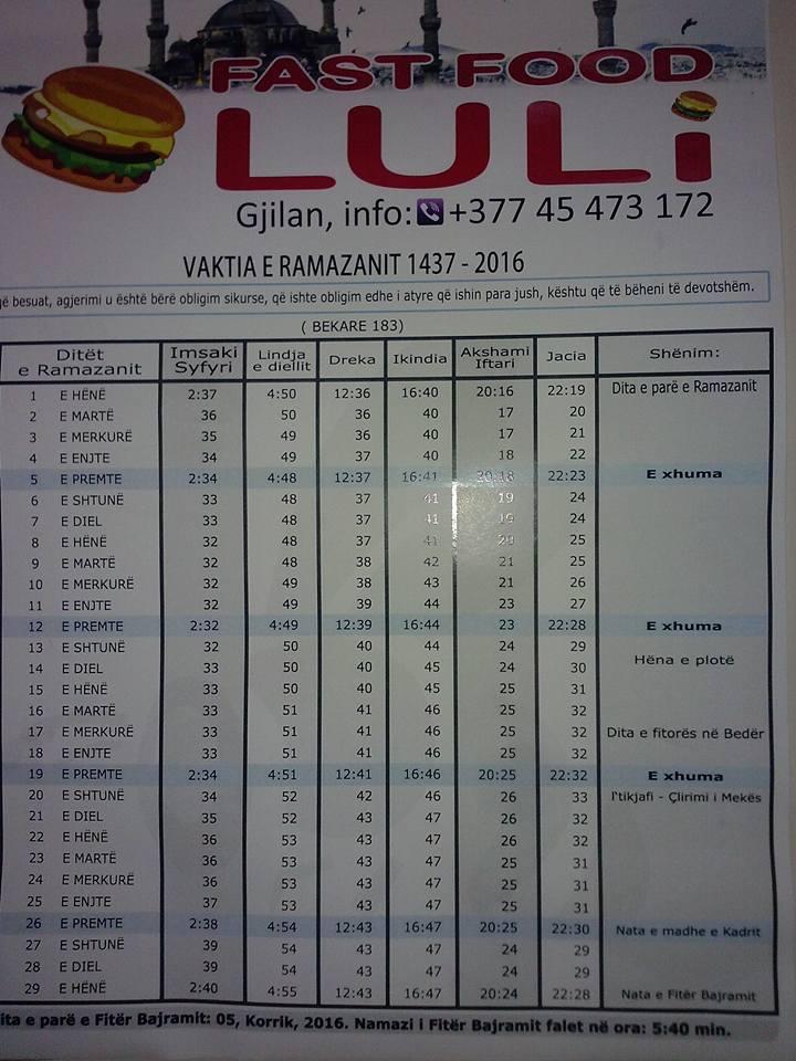 Menu at Fast food 