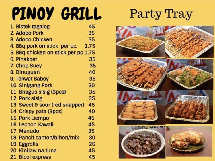 Menu at Pinoy Grill Authentic Filipino Street Foods restaurant