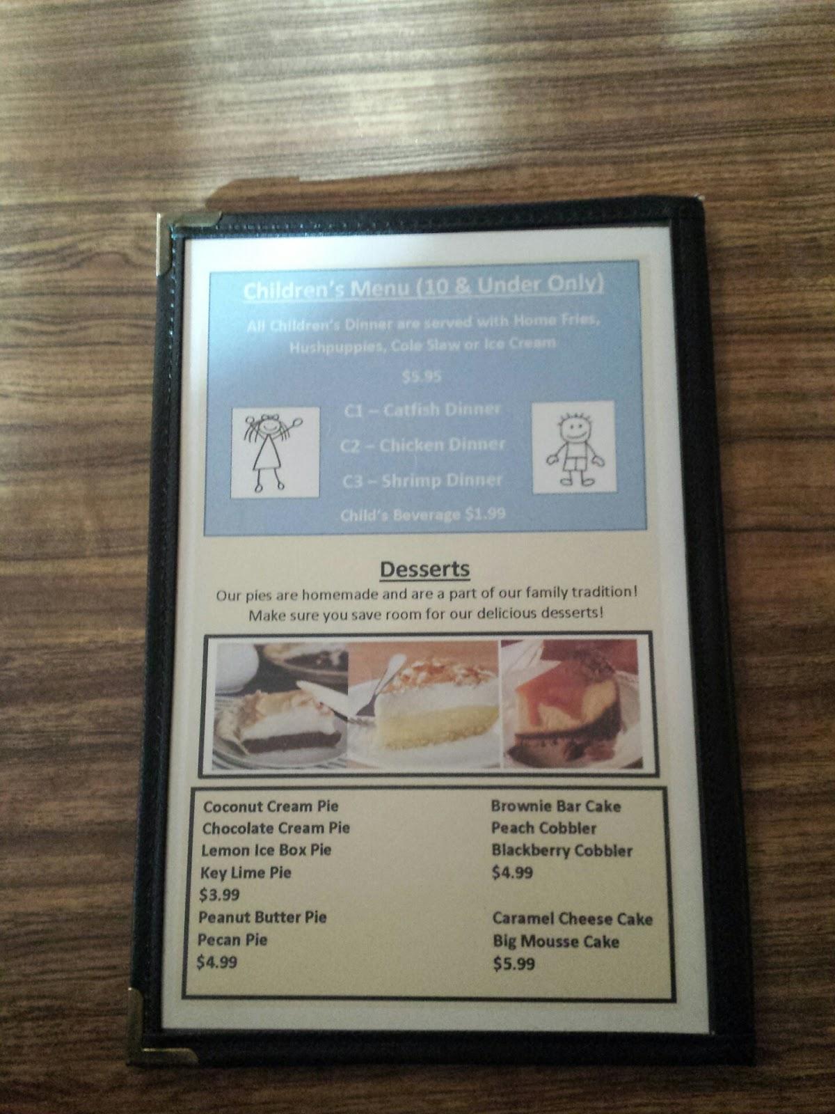 Menu at Allison Catfish Farm & Restaurant, Friendsville