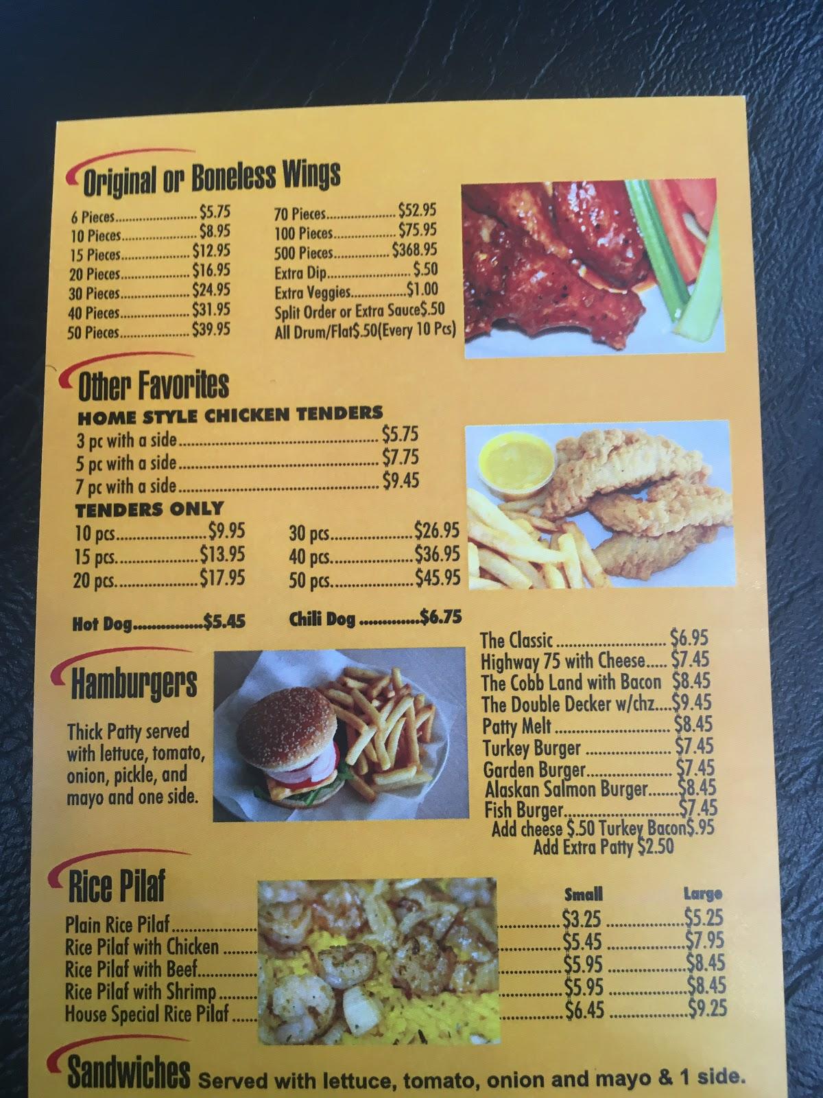 Menu at Hiram Wings & More restaurant, Hiram