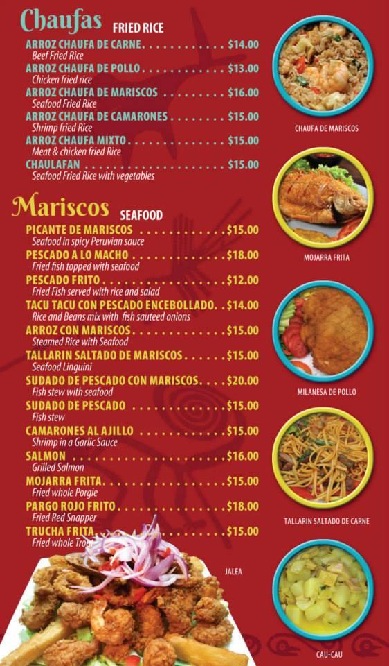 Menu at El Ancla restaurant, New York City