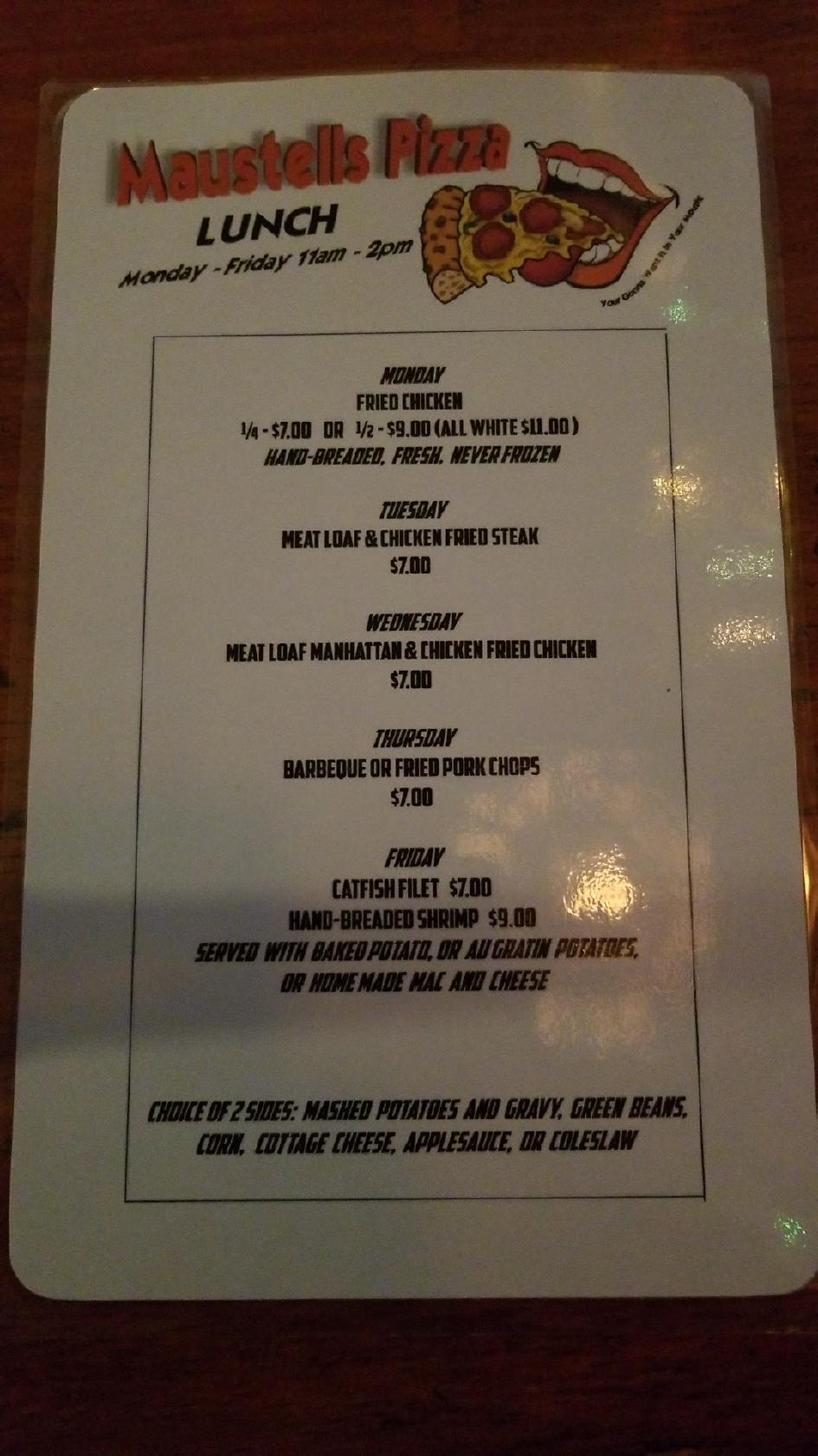 Menu At Palomino Club Taylorville