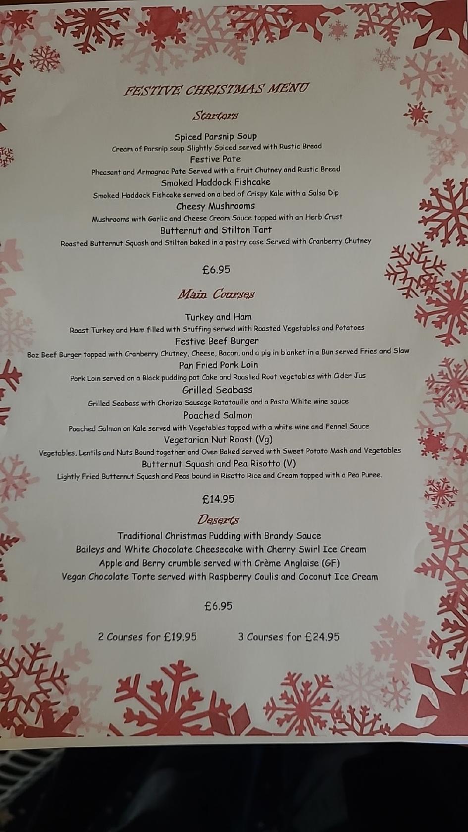 Menu at Pen Y Bont Inn & Free House pub & bar, Abergele