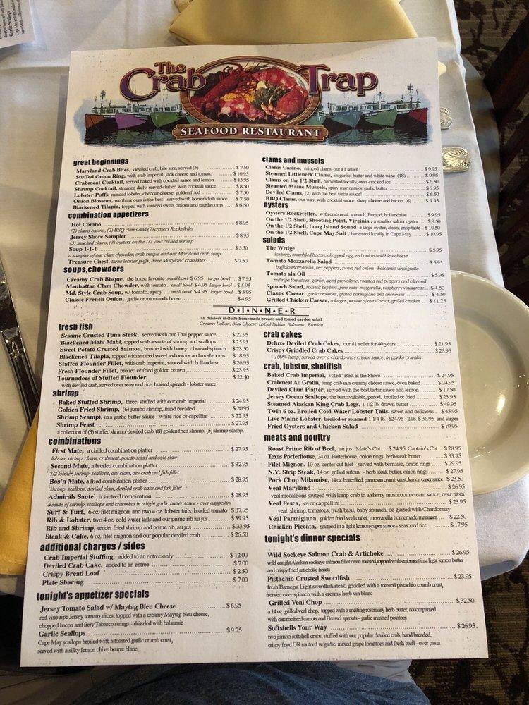 Menu at Crabby Jack's pub & bar, Somers Point