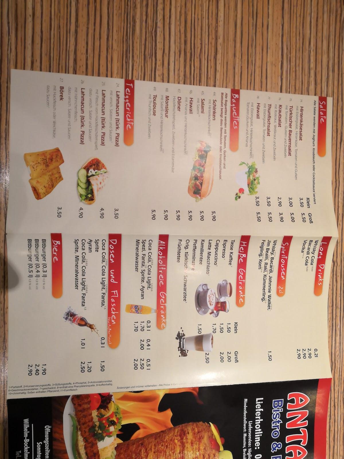 Speisekarte von Antalya Imbiss restaurant, Munster