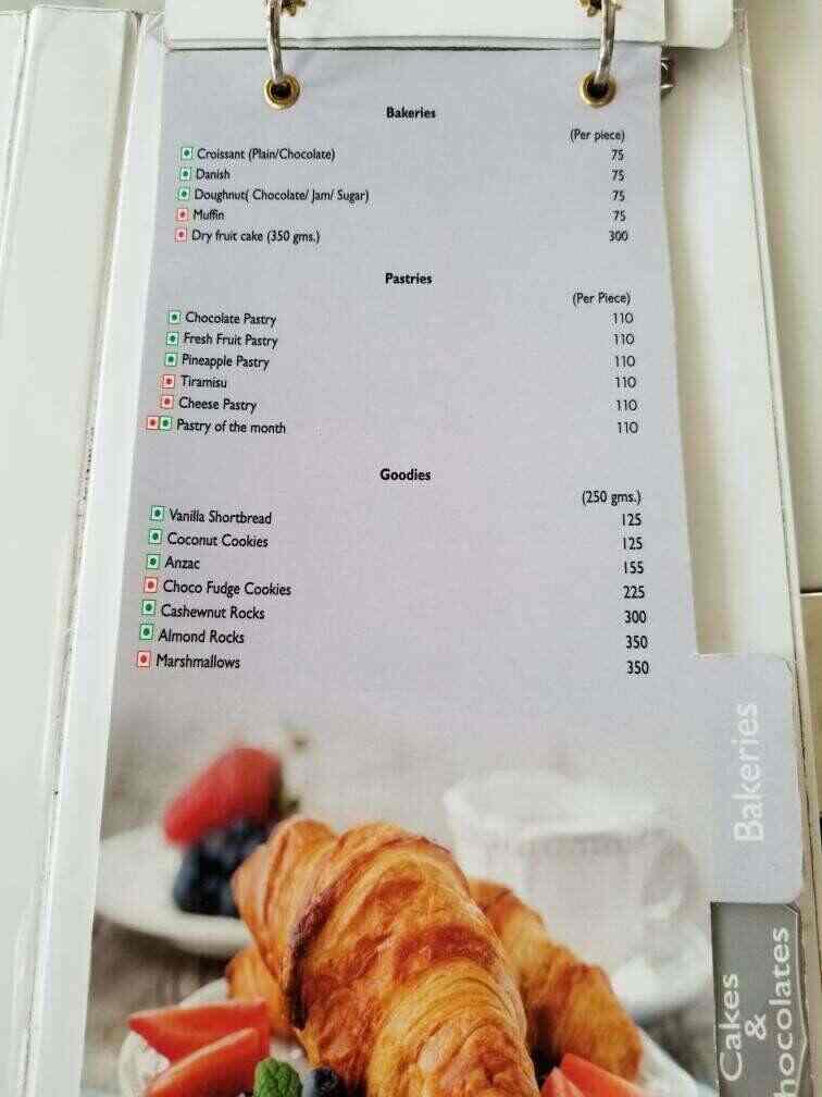 Sin - The Pastry Shop menu