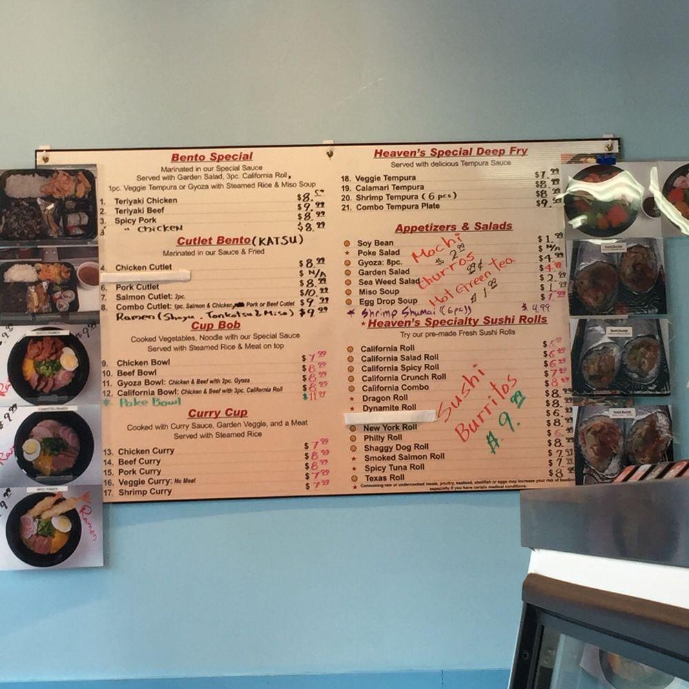 Menu at Bento Heaven restaurant, Colorado Springs
