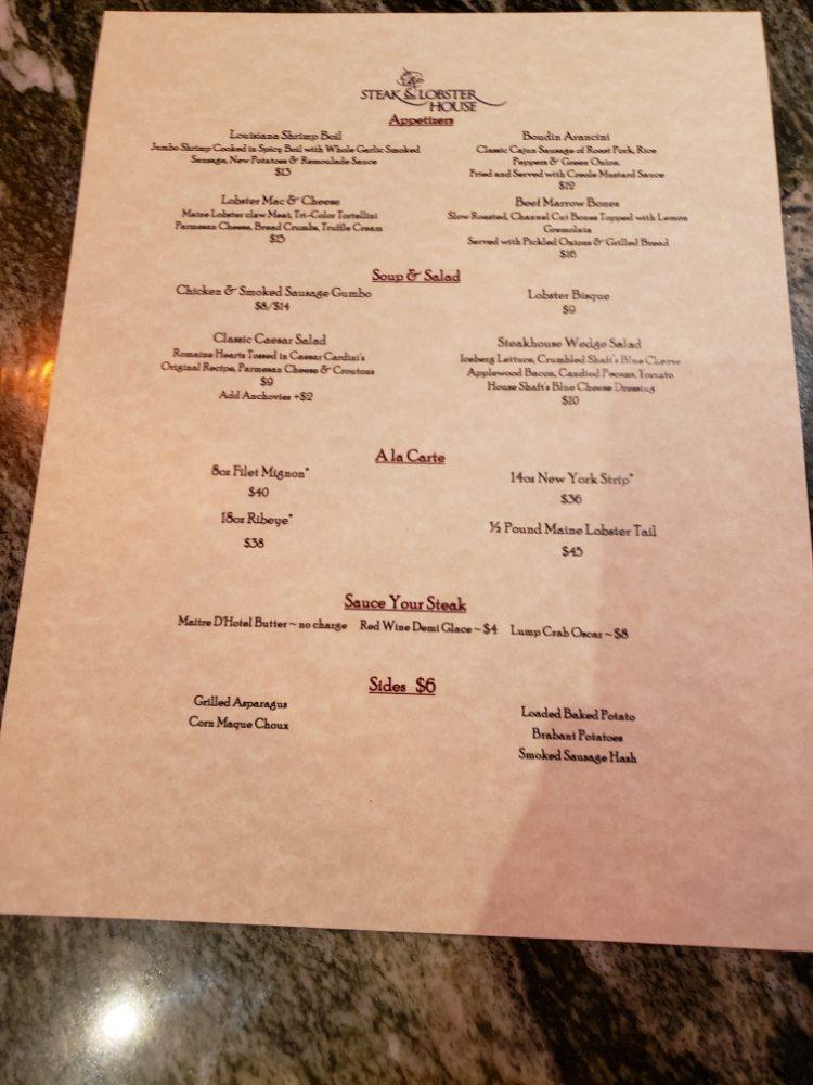 Menu at Crystal Bay Steak and Lobster House steakhouse, Crystal Bay