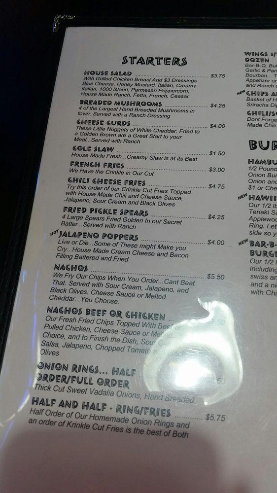 Menu at Nick's restaurant, Des Moines