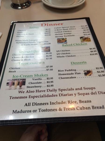 Menu At Cuban Cafe, Perth Amboy, 225 Smith St A