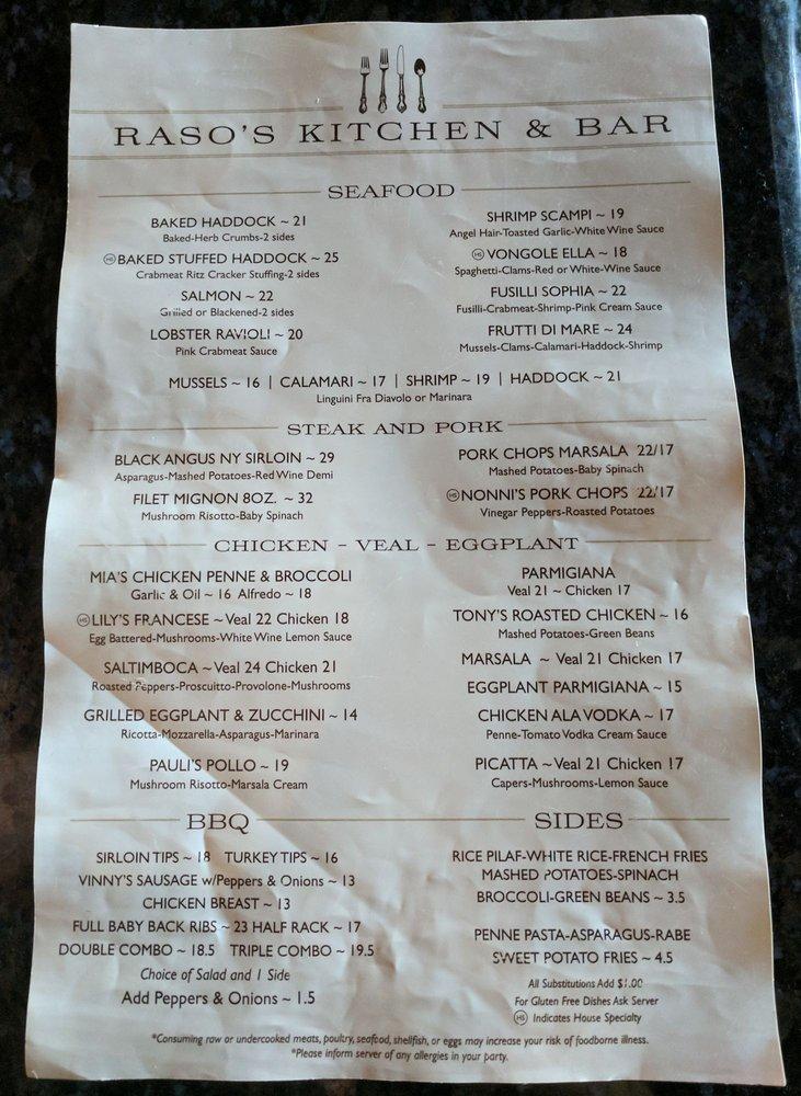 Menu At Rasos Bar And Grille Medford 